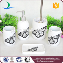 Beautiful Natural Rustic Butterfly Ceramic Spring Pattern Bath Accessory